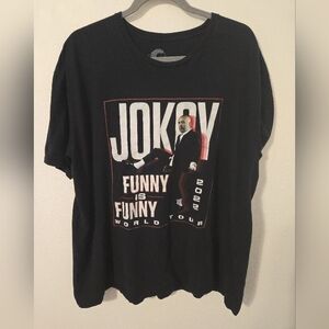 JO KOY Black T Shirt Funny Is Funny 2022 World Tour 2 Sided Tee Mens Size XXLle
